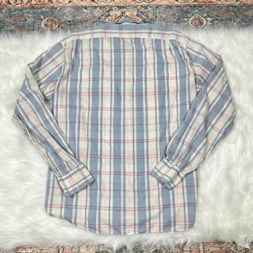 J Crew Mens Shirt XL Slim Fit Plaid Long Sleeve